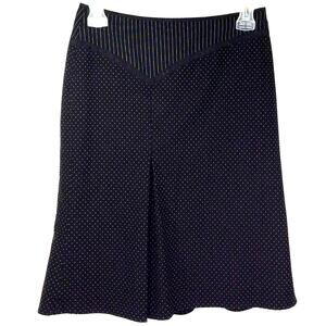 The Limited Pleated Flare Skirt Black Lined Office Siren Corpcore Pinstripe Sz 0